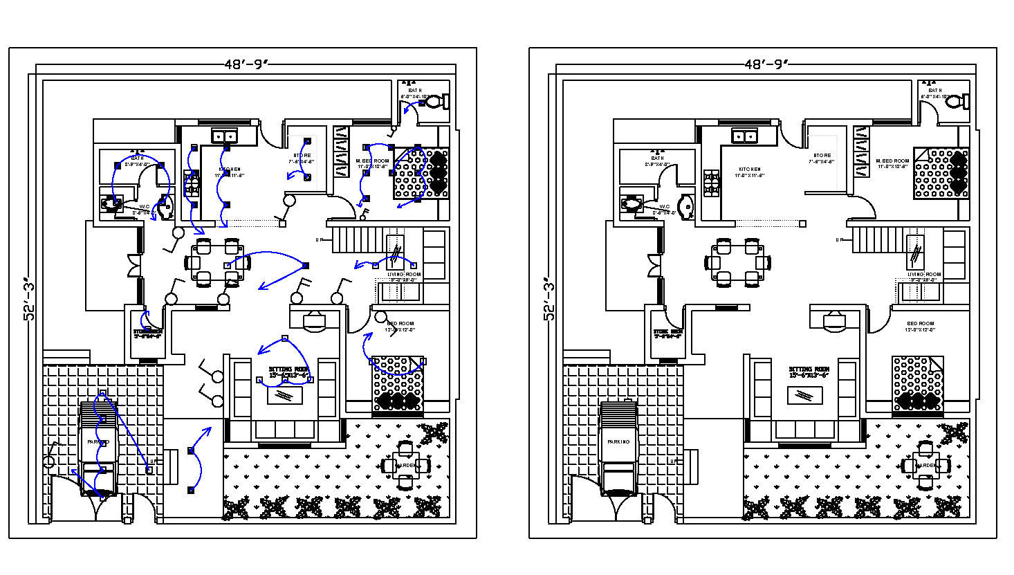 Free AutoCAD House Plan for 50'x50' Plot